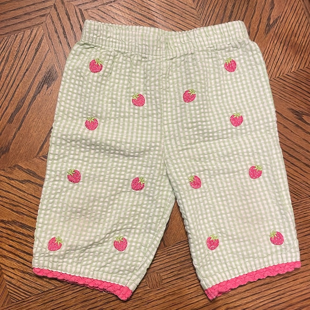 Nursery Rhyme cotton embroidered strawberry pants